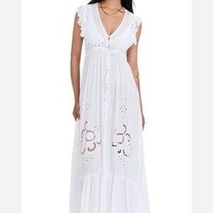 Tiare Hawaii White Eyelet Maxi Dress
